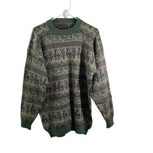 Artesanias Inka Men's 100% Alpaca Crew Sweater Grandpacore Chunky Knit